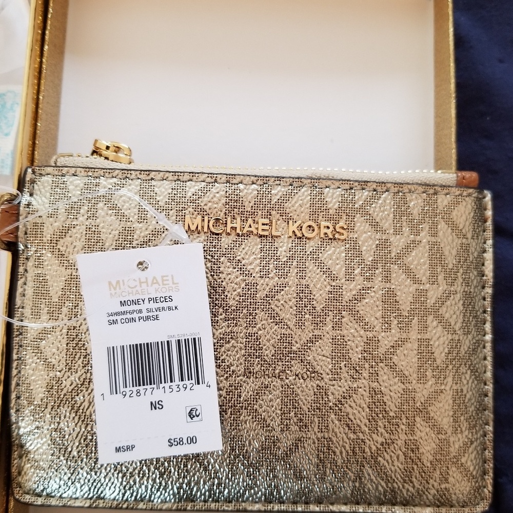 Michael Kors coin leather coin wallet new!